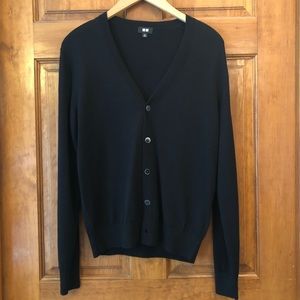 Uniqlo black wool cardigan